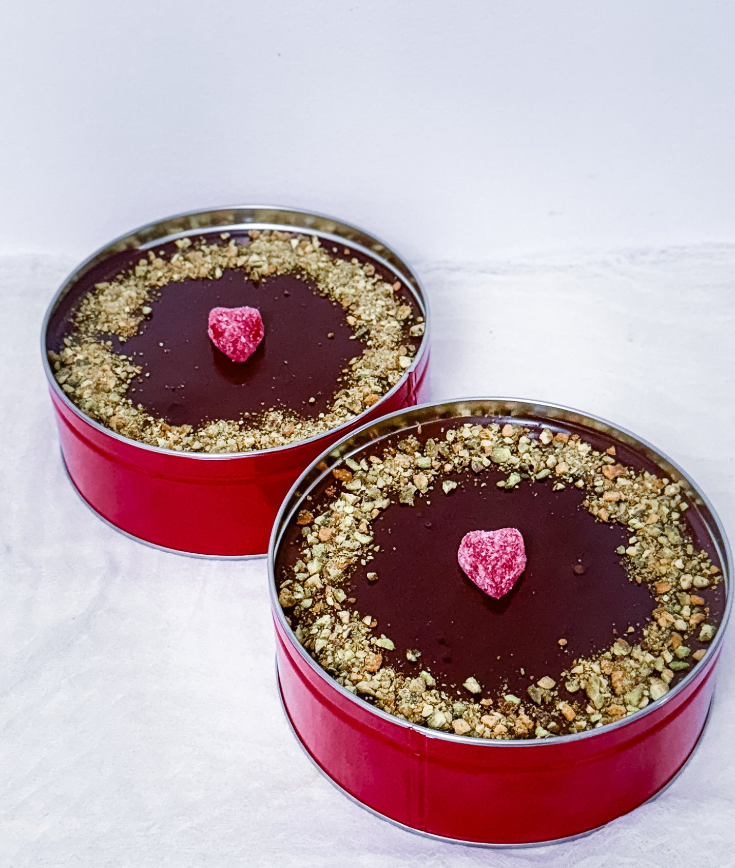 Dubai pistachio chocolate cake in can
