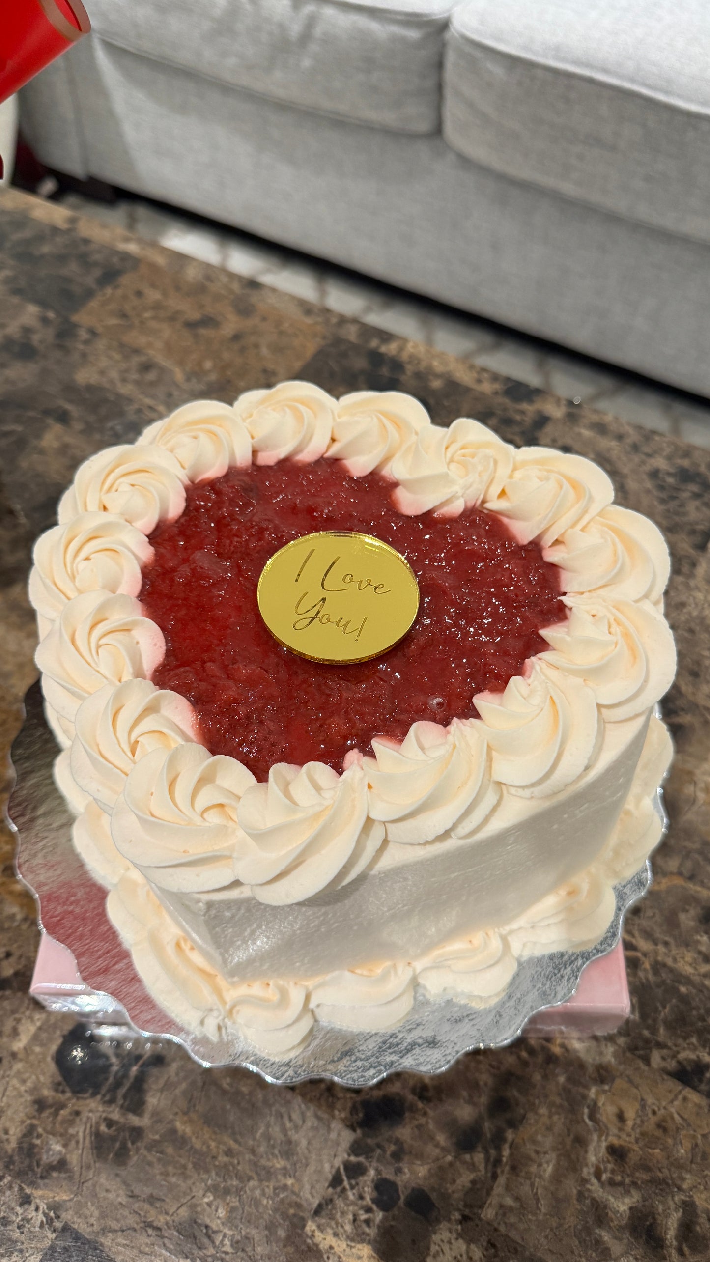 Heart shape strawberry shortcake 7x4