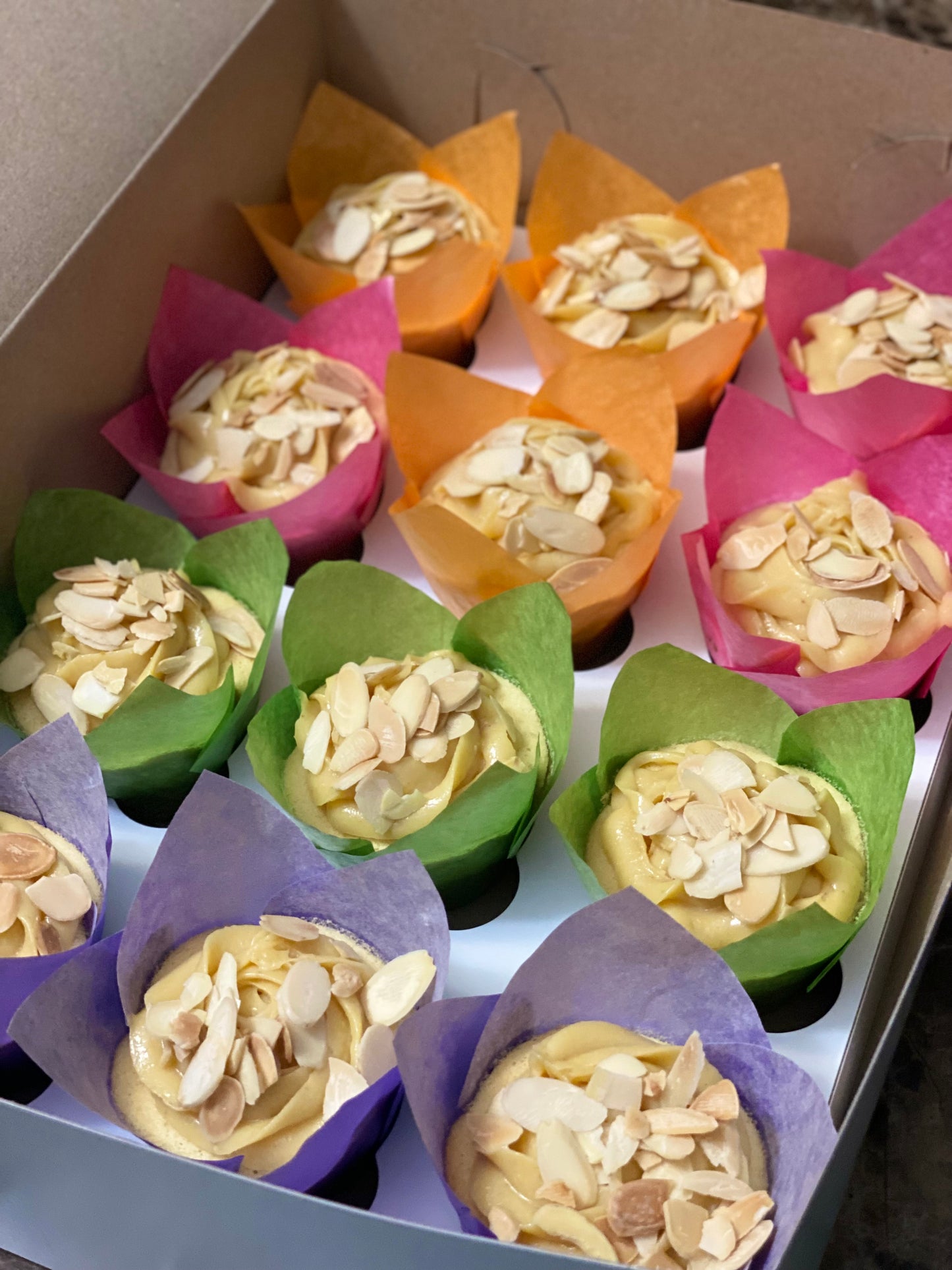Dulce de leche or Yema cupcakes in a tulips liner