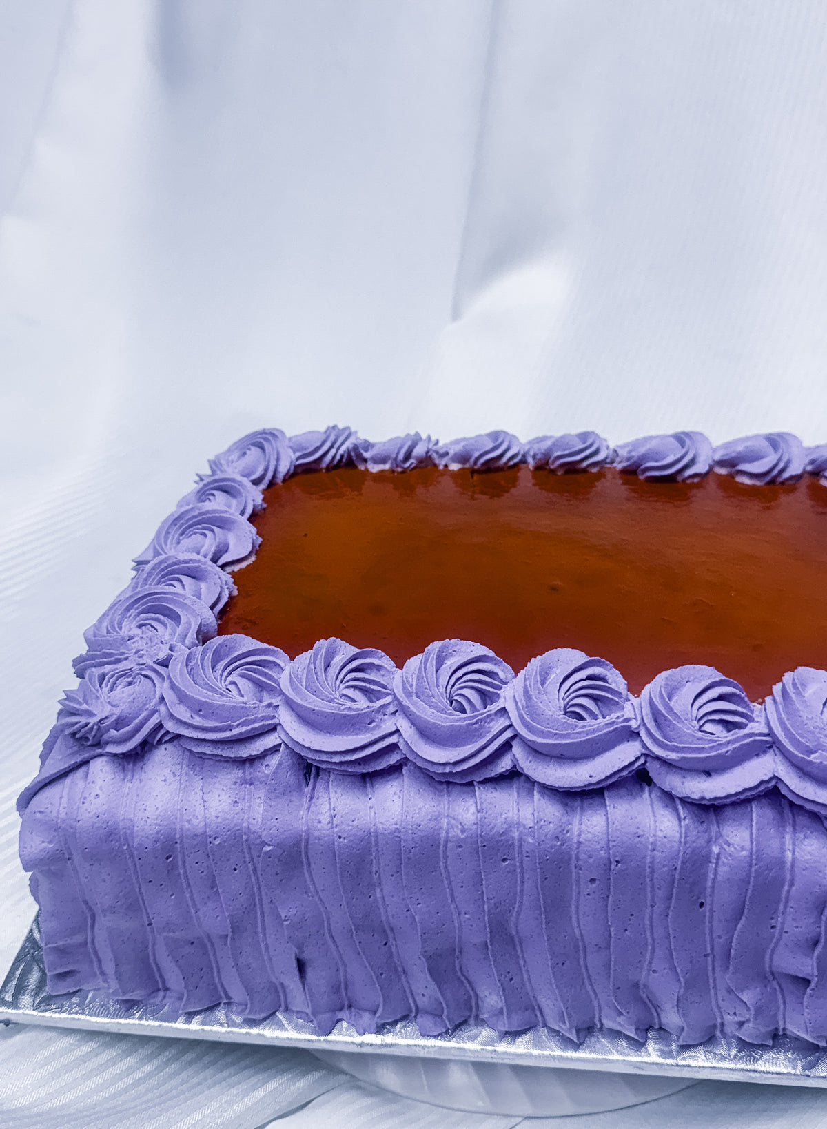Rectangular Ube harvest cake