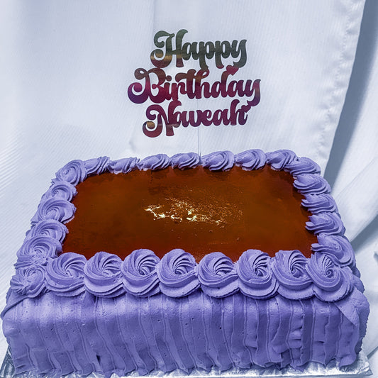 Rectangular Ube harvest cake