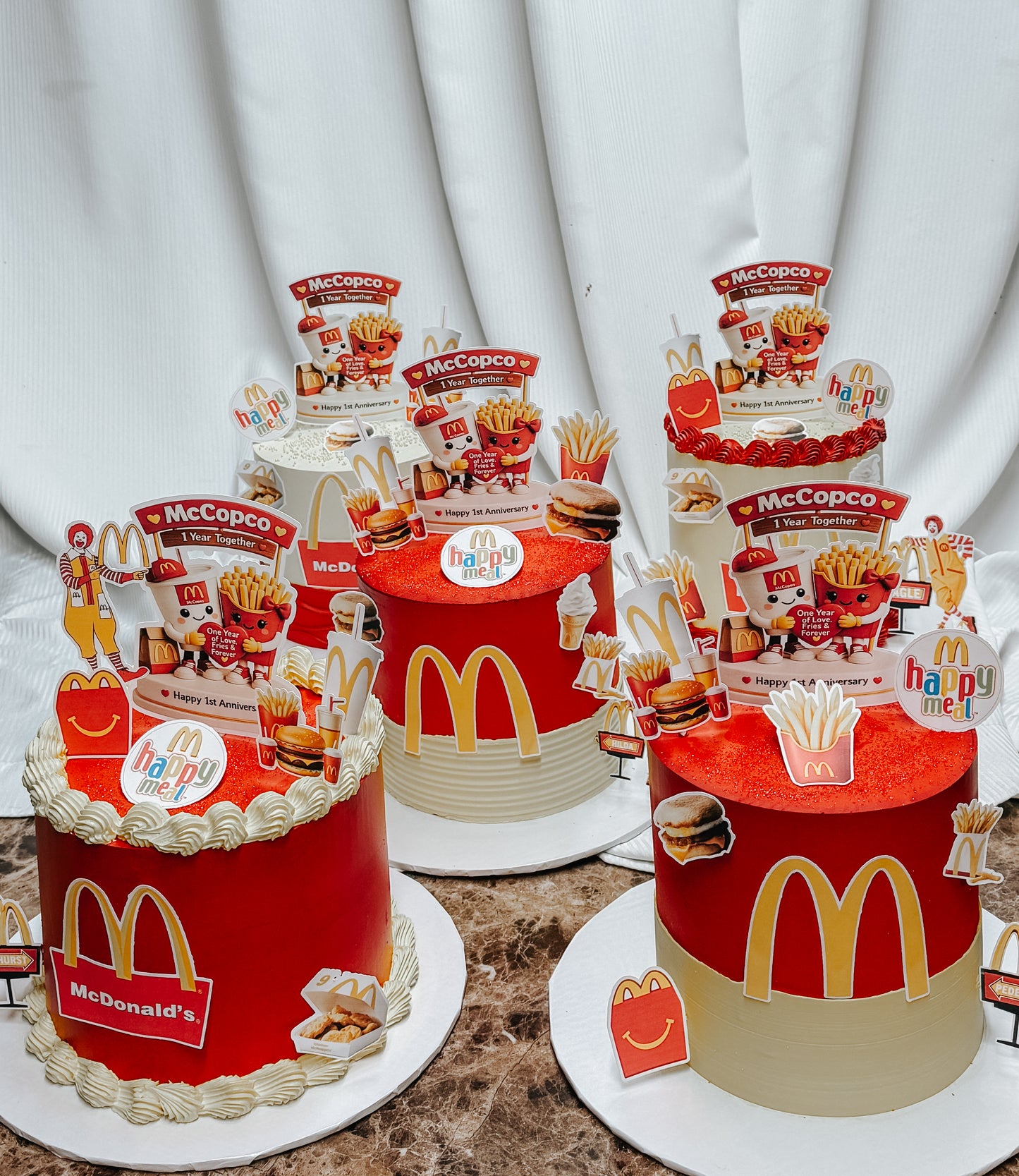 Custom cake with printed toppers